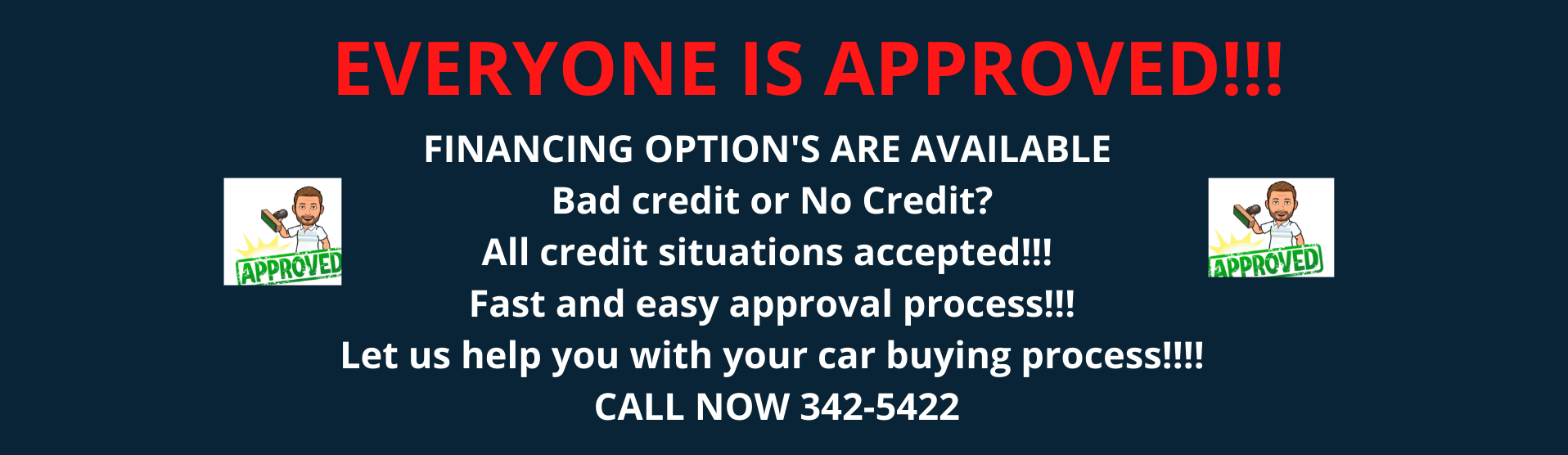 NO CREDIT SCORE REQUIRED!