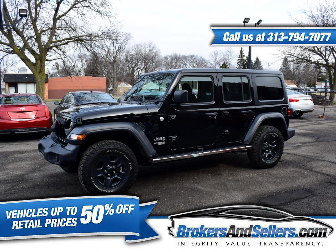Used 2018 Jeep Wrangler Unlimited Sport 4x4 for Sale in Detroit MI 48180  