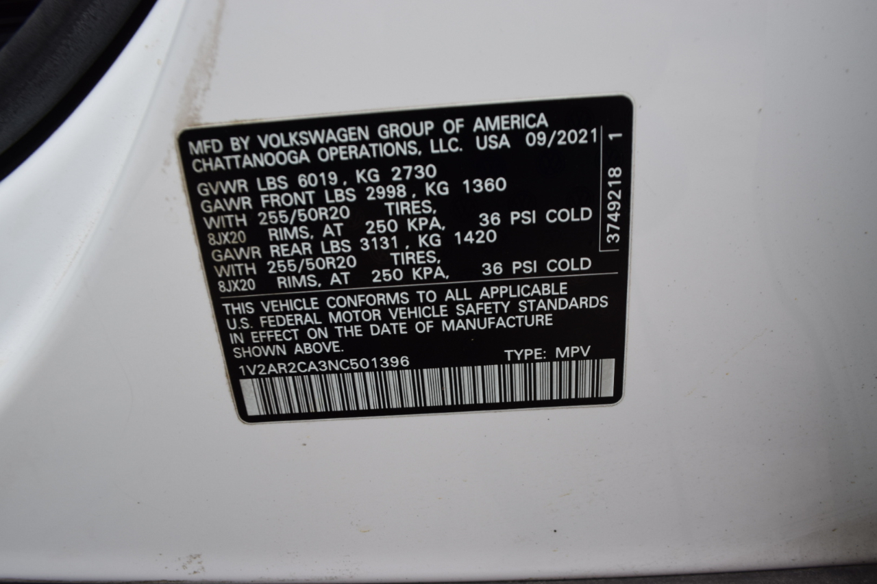 Volkswagen Atlas 3.6L V6 SEL R-Line 4MOTION 2022 Volkswagen Atlas 3.6L V6 SEL R-Line 4MOTION 2022