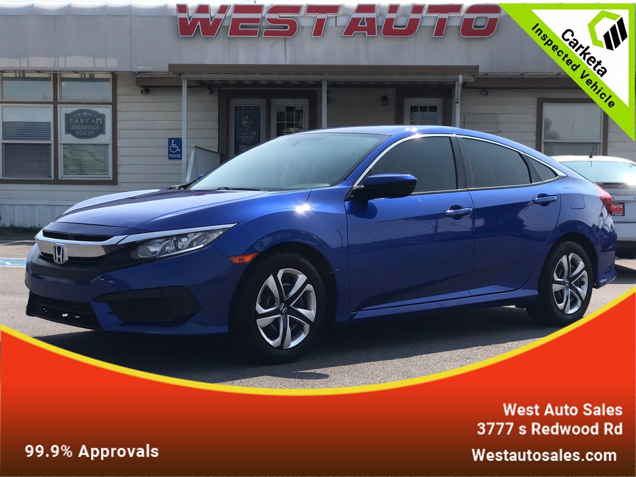 Used 2017 Honda Civic Sedan LX CVT for Sale in West Valley City UT 
