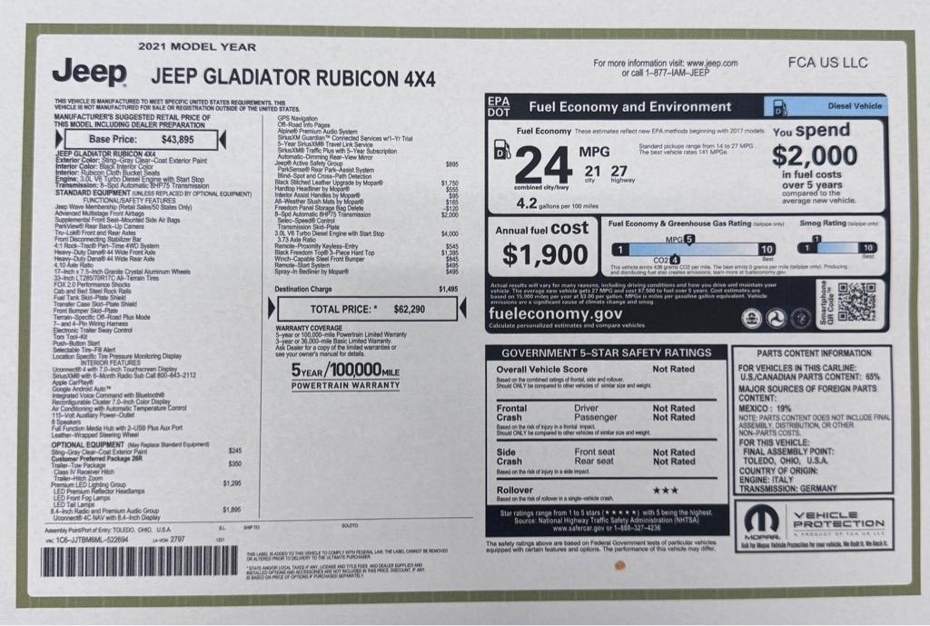 Jeep Gladiator Rubicon 2021