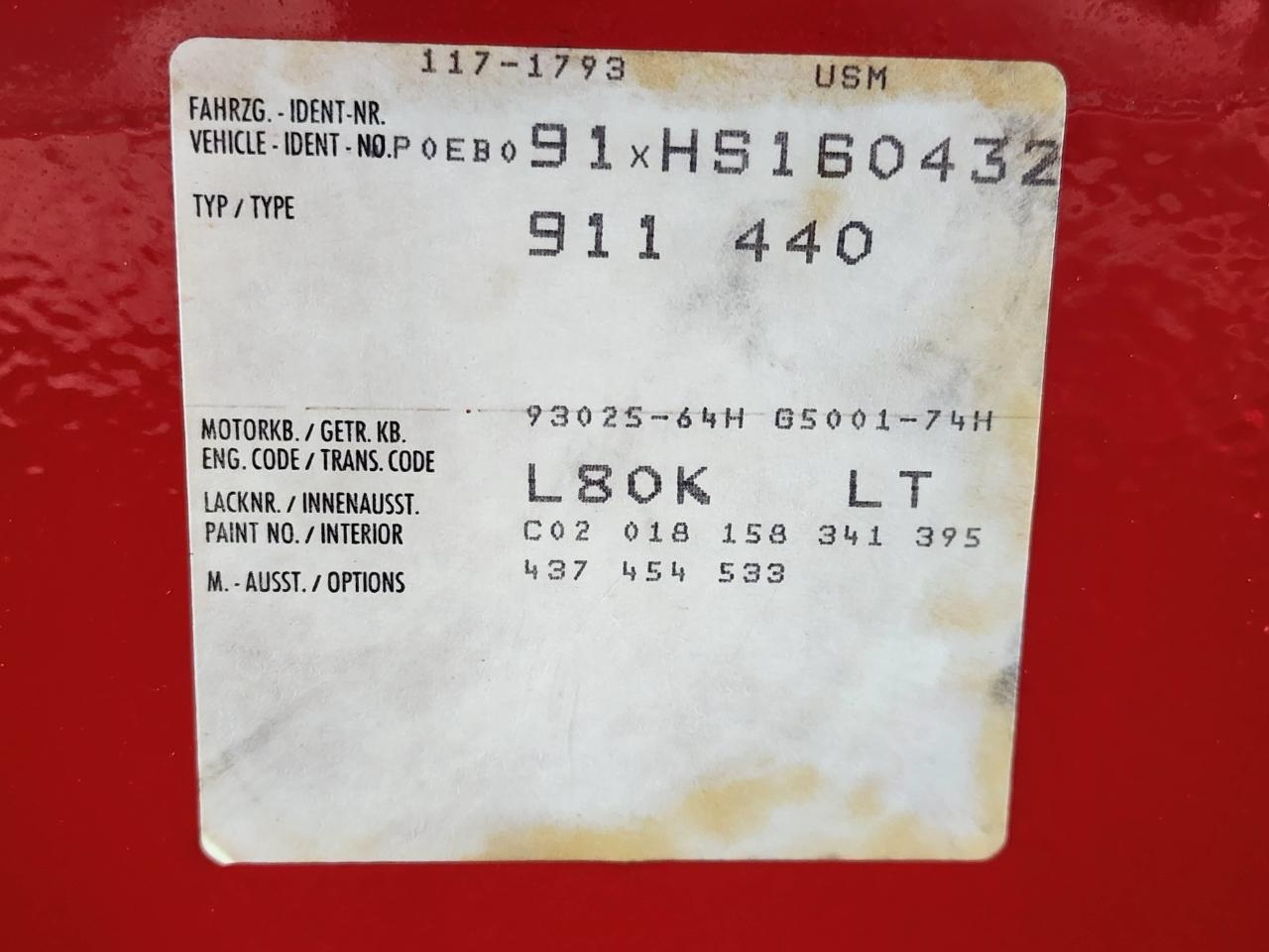 Porsche 911 Carrera Targa 1987