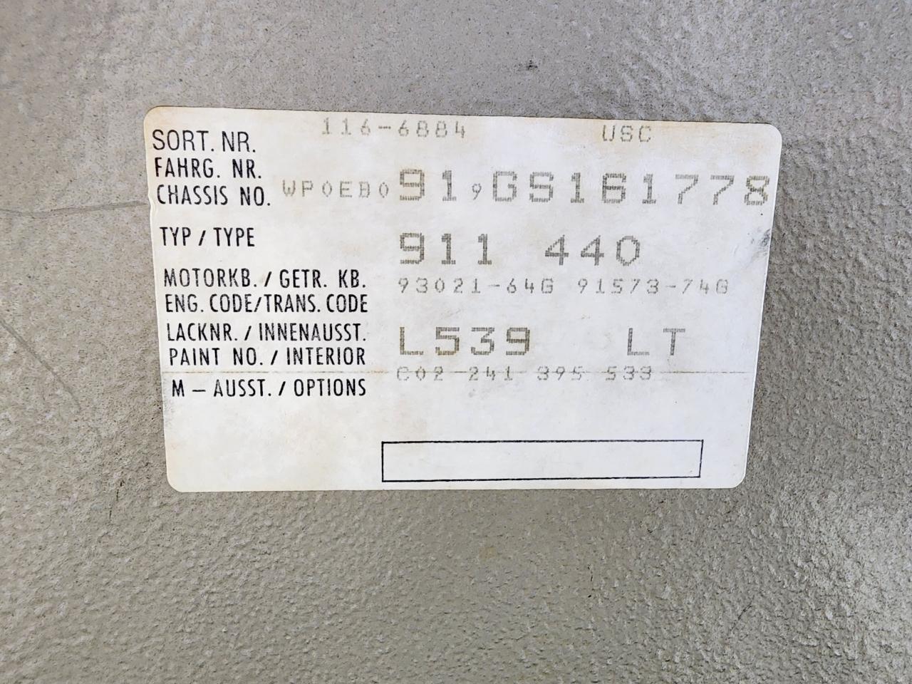 Porsche 911 Carrera Targa 1986