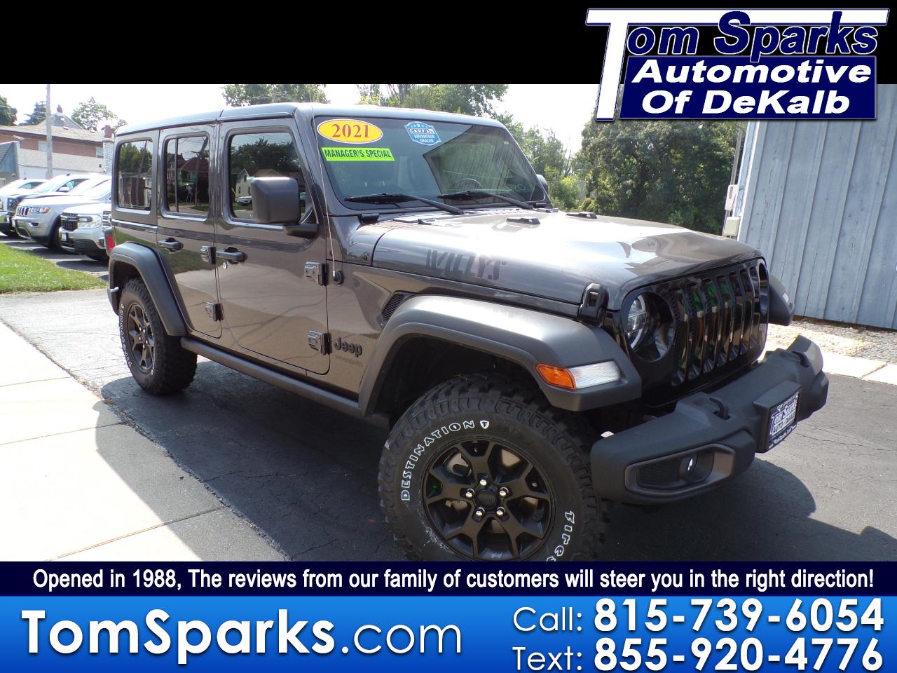 Used 2021 Jeep Wrangler Unlimited Willys Sport for Sale in Dekalb IL