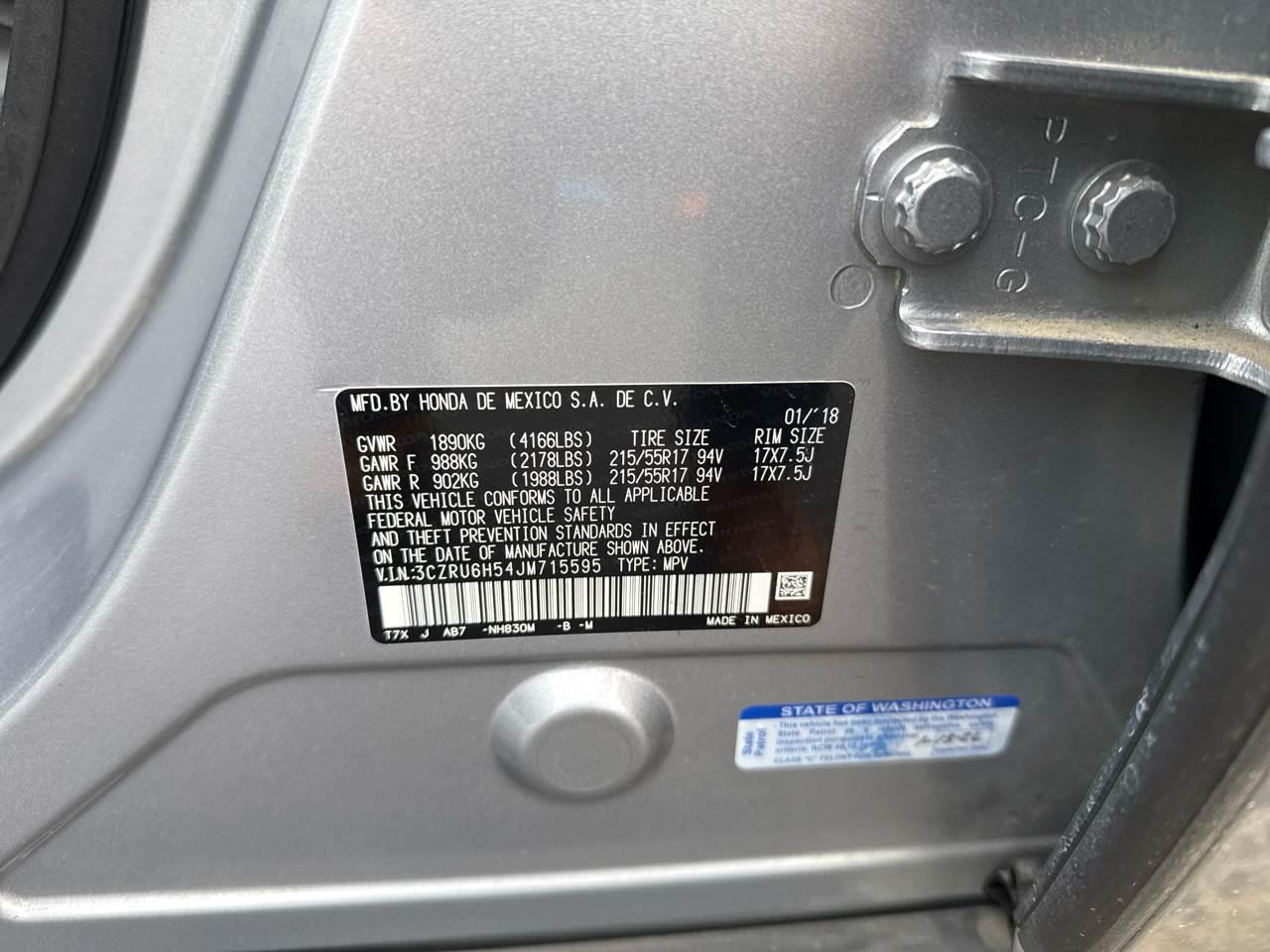 Honda HR-V EX 4WD CVT 2018