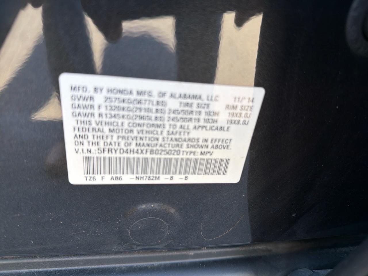 Acura MDX SH-AWD 6-Spd AT w/Tech Package 2015