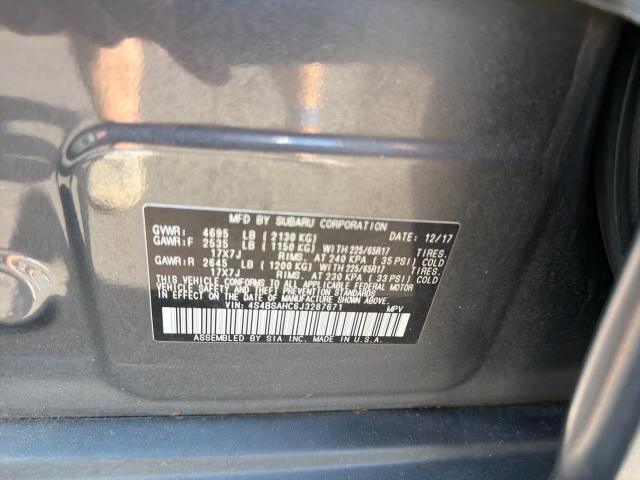 Subaru Outback 2.5i Premium 2018