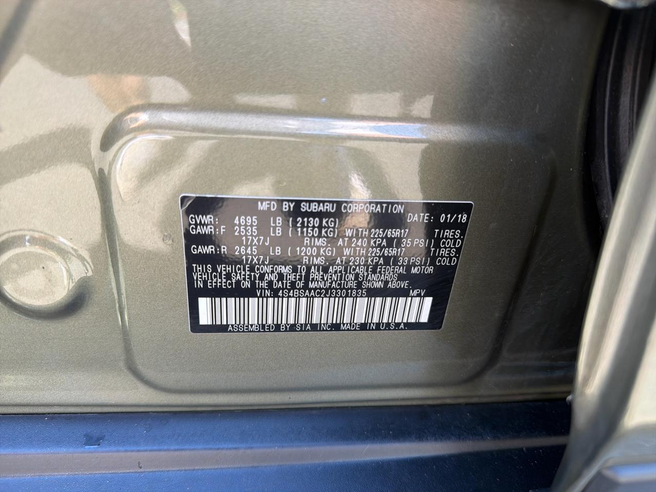 Subaru Outback 2.5i 2018