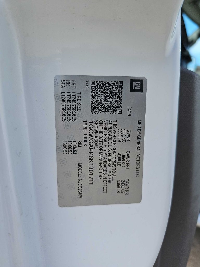 Chevrolet Express Cargo Van RWD 2500 135" 2019