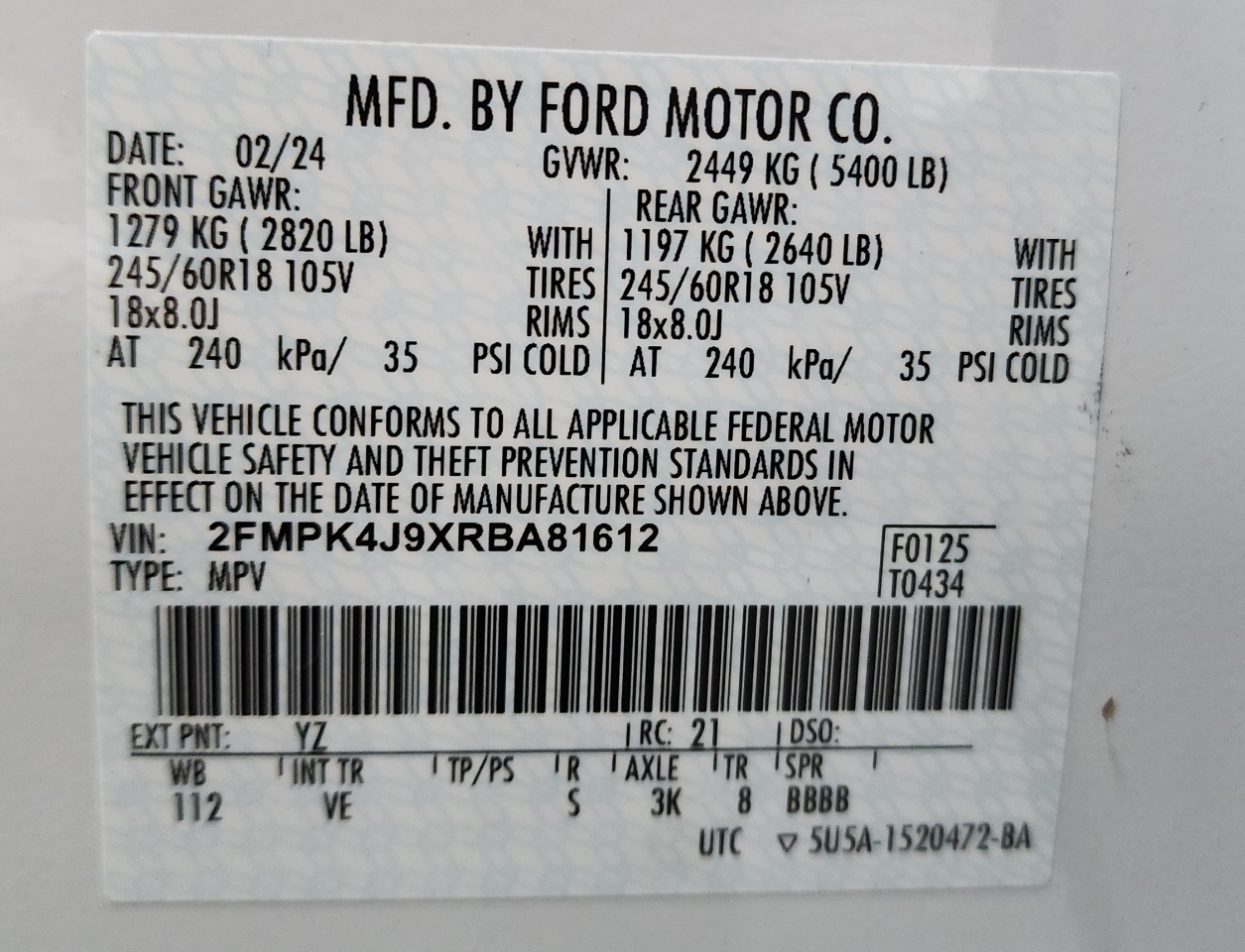 Ford Edge SEL AWD 2024 Ford Edge SEL AWD 2024