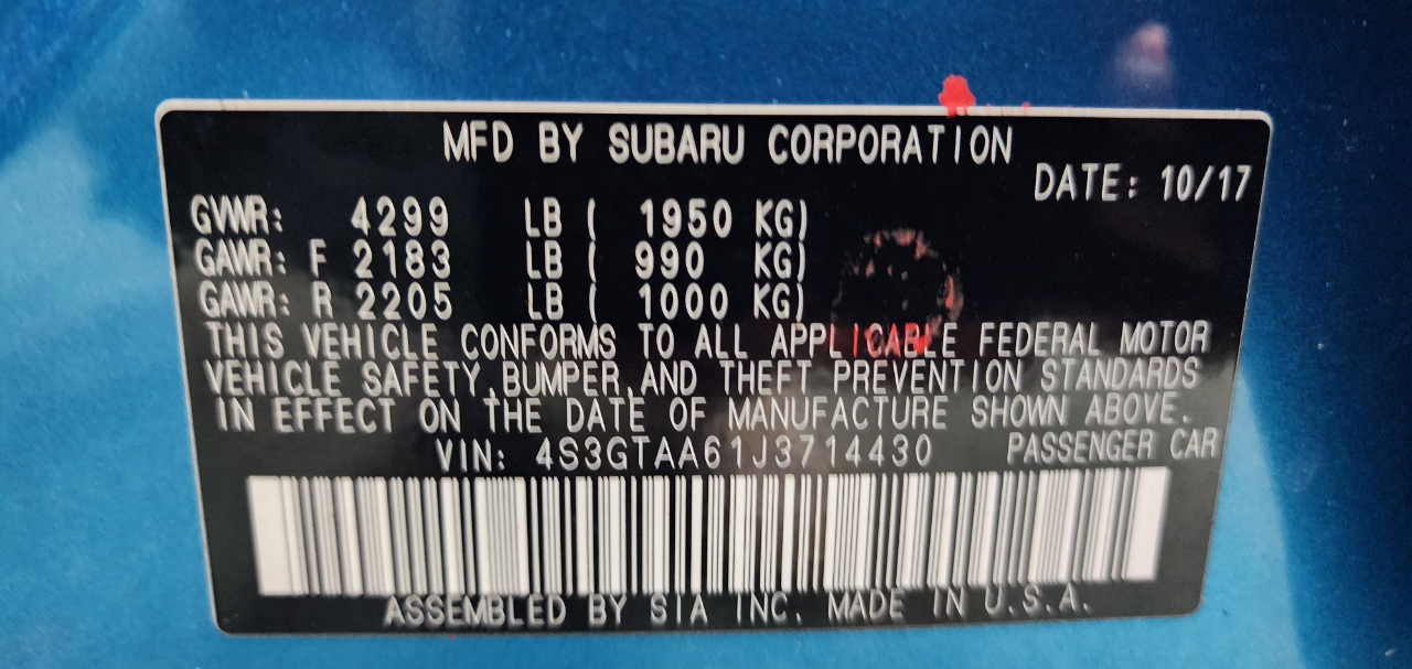 Subaru Impreza 2.0i 5-door CVT 2018 Subaru Impreza 2.0i 5-door CVT 2018