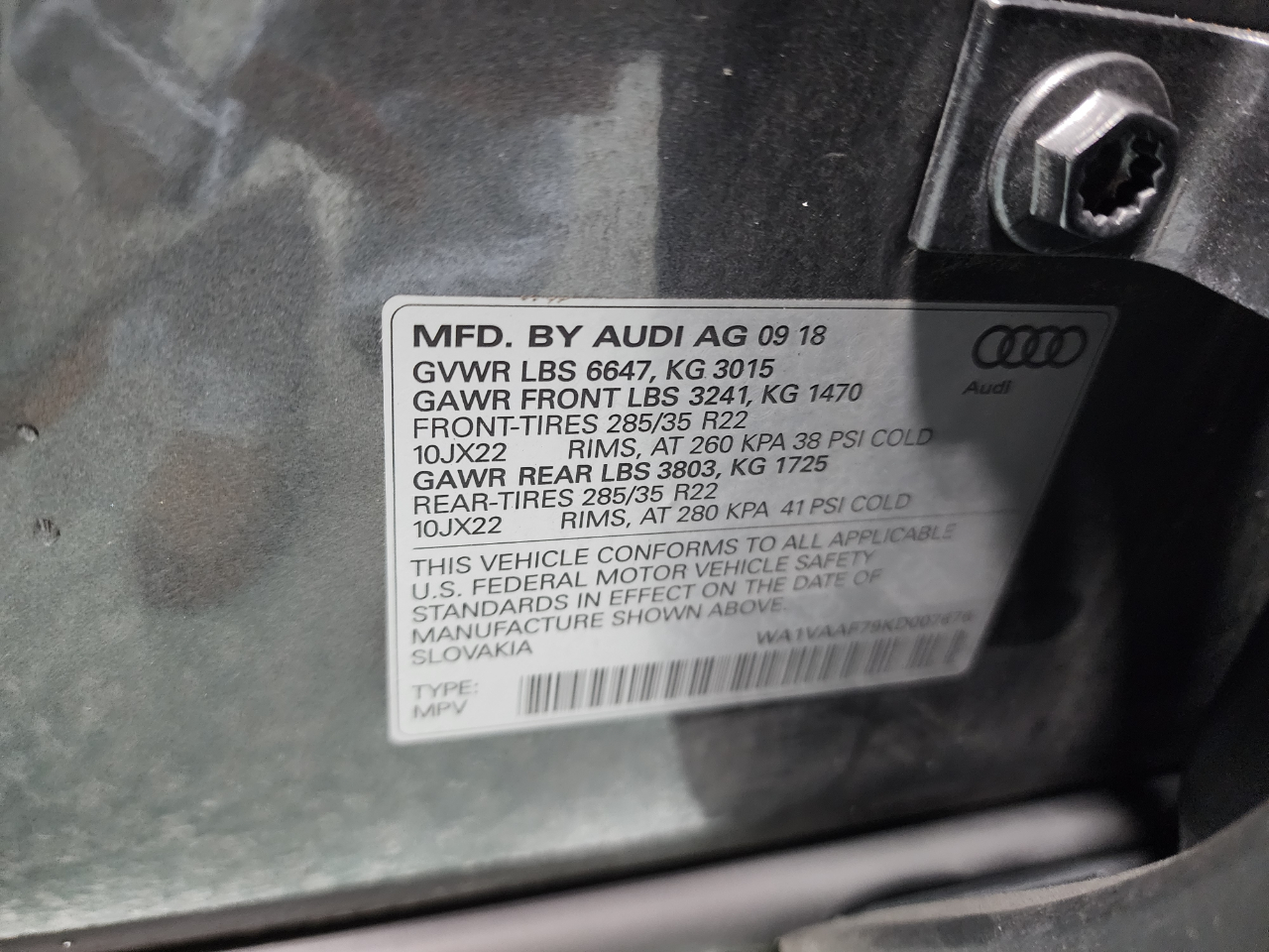 Audi Q7 Prestige 55 TFSI quattro 2019 Audi Q7 Prestige 55 TFSI quattro 2019