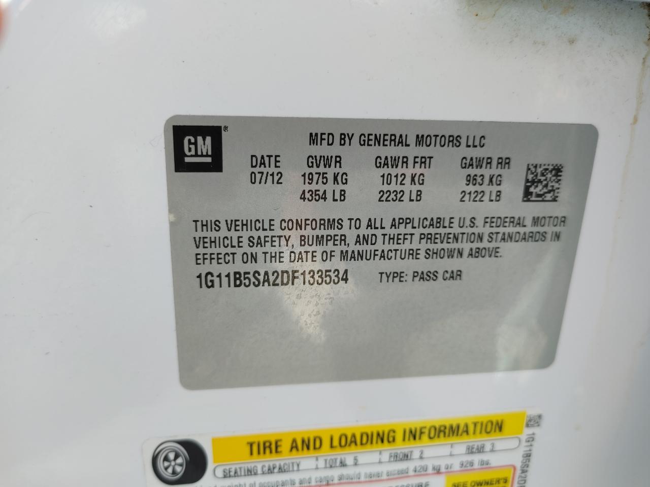 Chevrolet Malibu 4dr Sdn LS w/1LS 2013