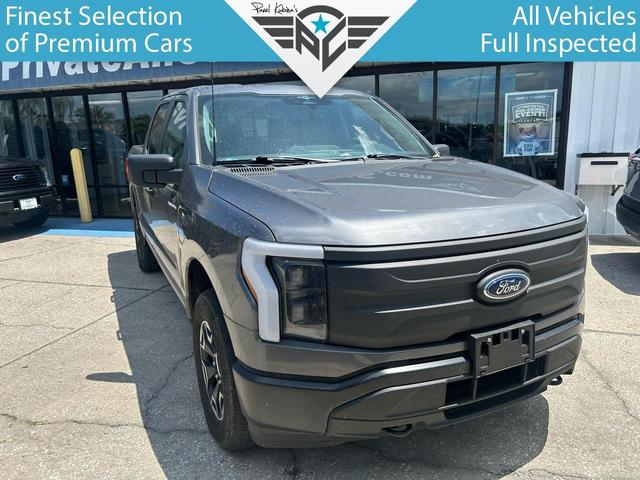 Gray 2023 Ford F-150 Lightning Pickup Truck All-Wheel Drive Automatic