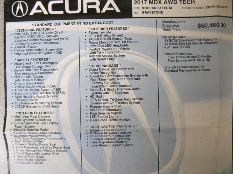Acura MDX SH-AWD 9-Spd AT w/Tech Package 2017