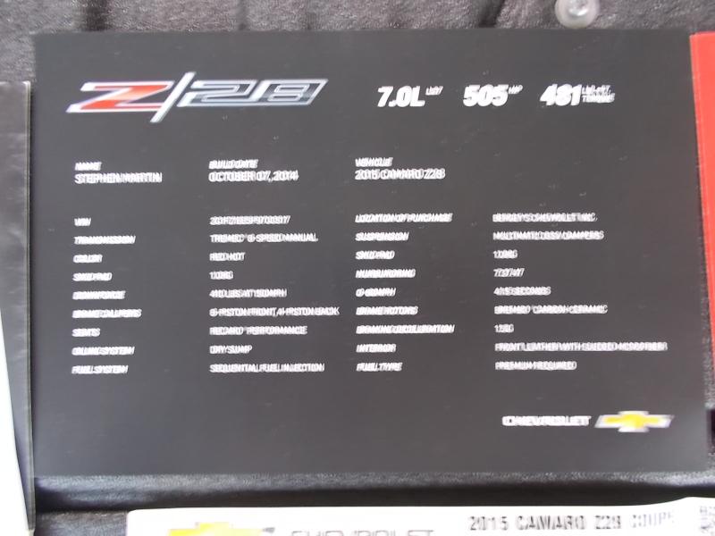 Chevrolet Camaro 2dr Cpe Z/28 2015