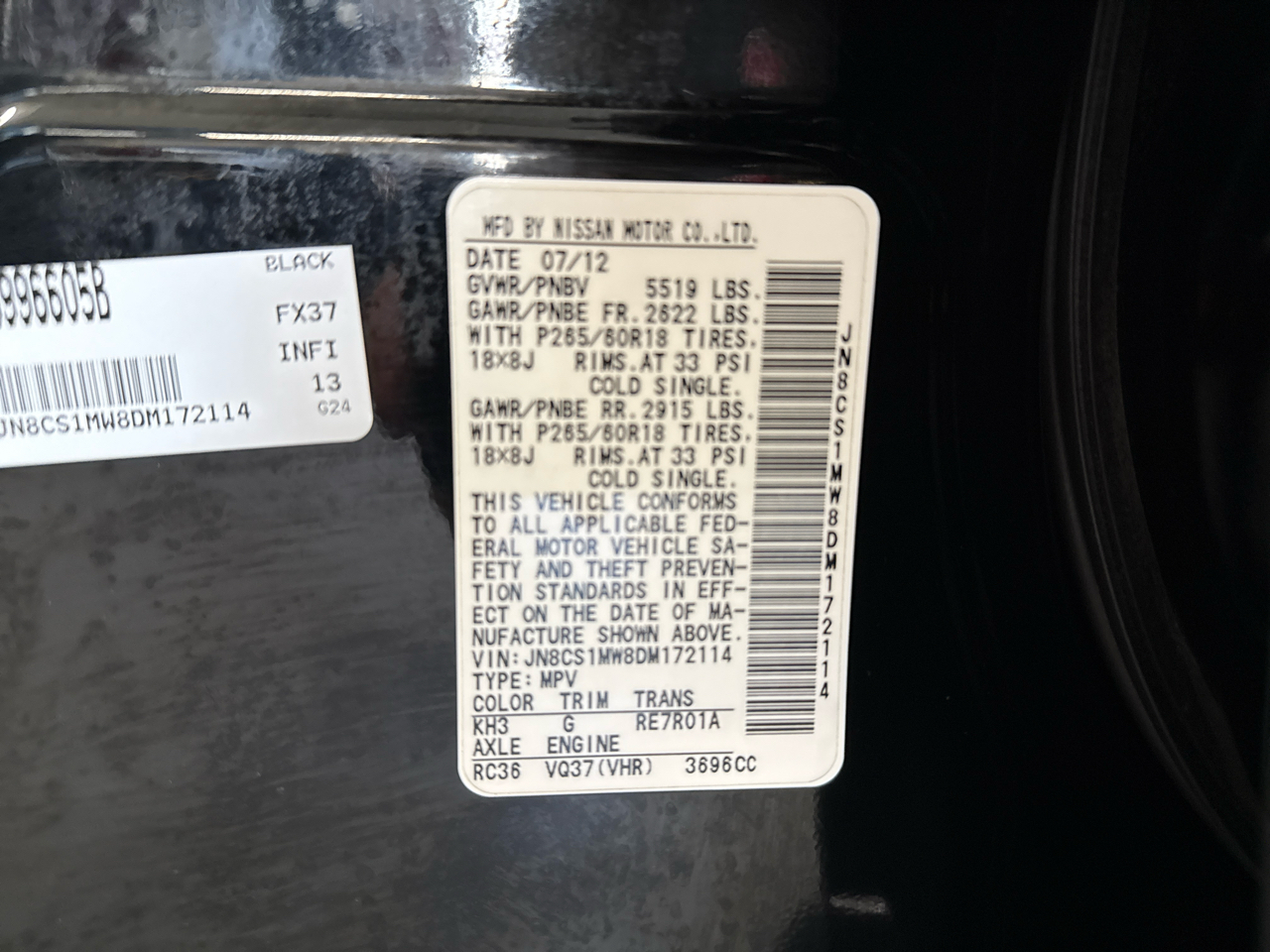 Infiniti FX FX37 AWD 2013