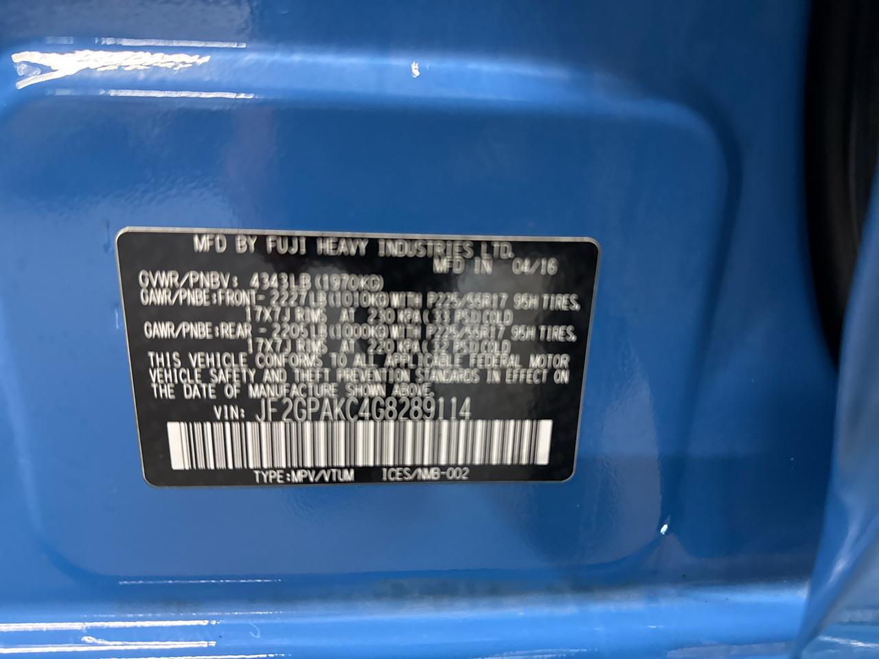 Subaru Crosstrek Limited AWD 2016