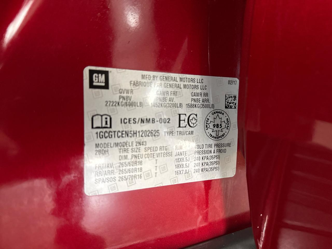 Chevrolet Colorado LT Crew Cab 4WD Short Box 2017