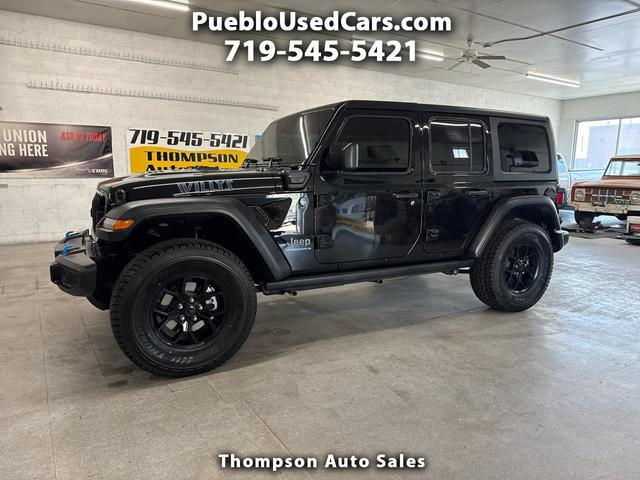Black 2024 Jeep Wrangler 4xe Willys 4WD SUV / Crossover Four-Wheel Drive Automatic