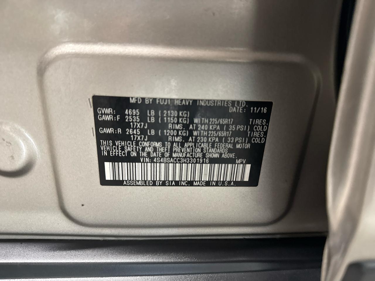 Subaru Outback 2.5i Premium 2017