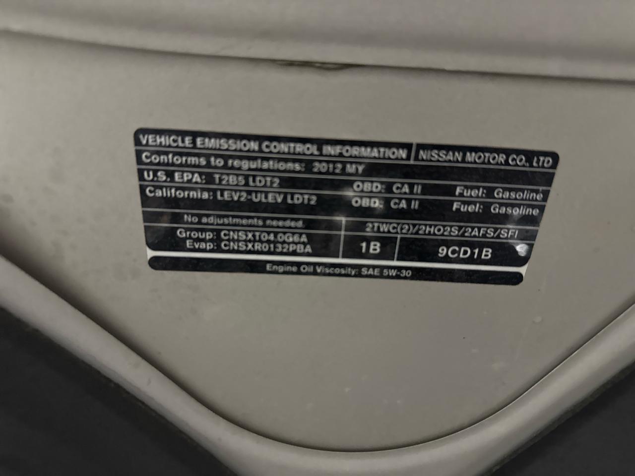 Nissan Frontier SV Crew Cab 4WD 2012