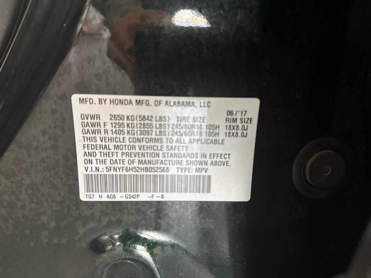 Honda Pilot EXL 4WD 2017
