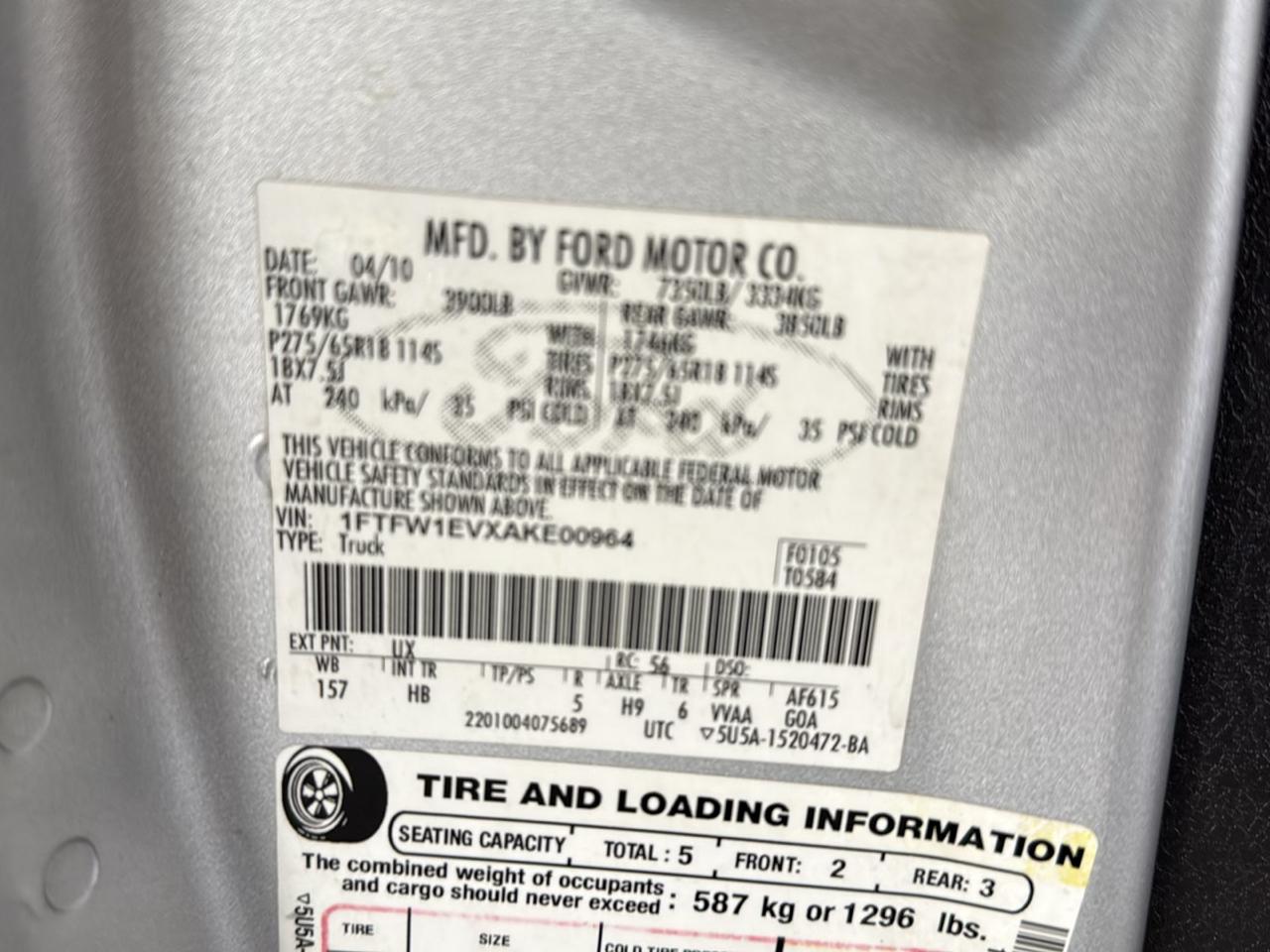Ford F-150 Lariat SuperCrew 4WD 2010
