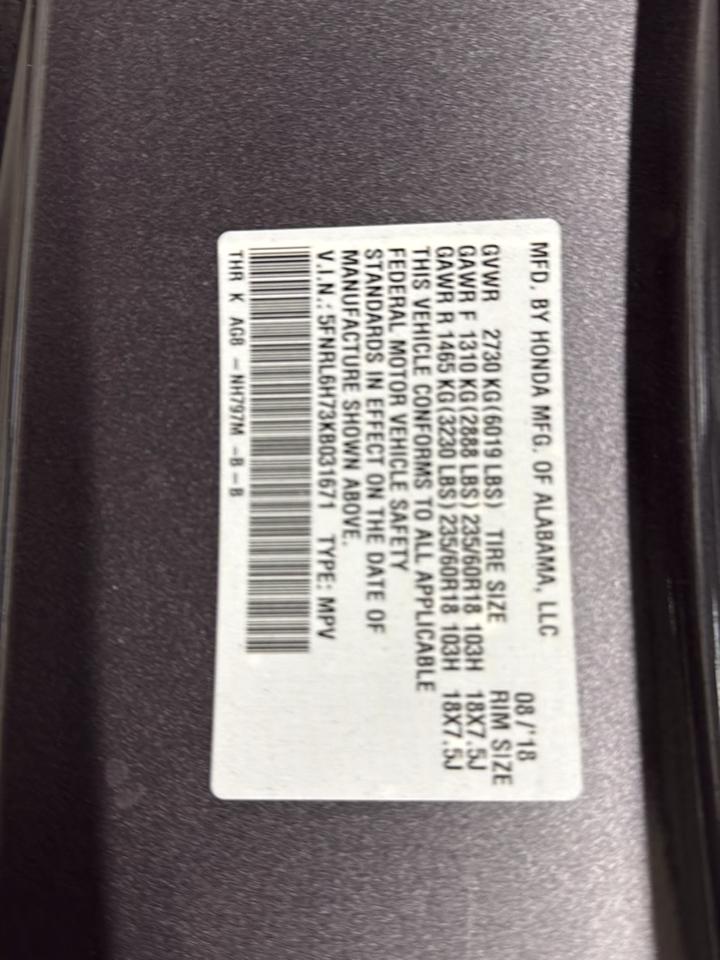 Honda Odyssey EX-L 2019