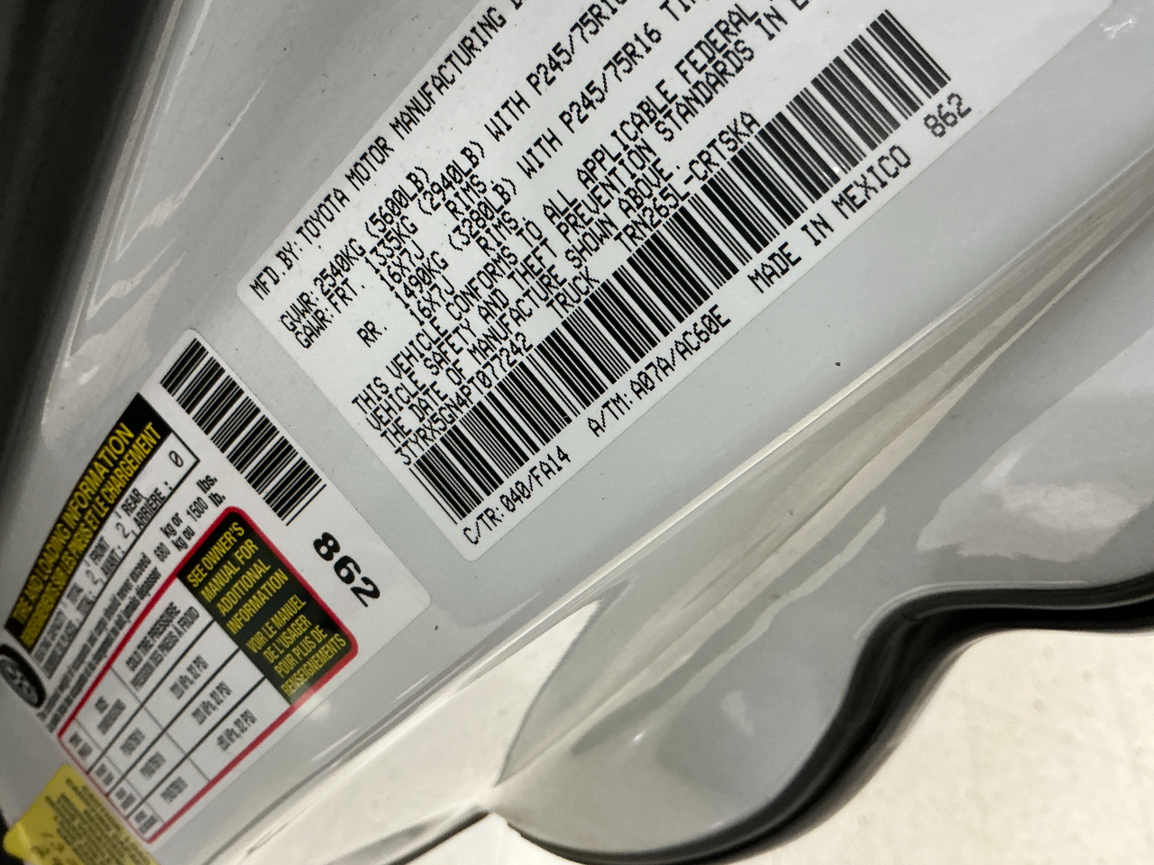 Toyota Tacoma 2WD SR Access Cab 6' Bed I4 AT (Natl) 2023