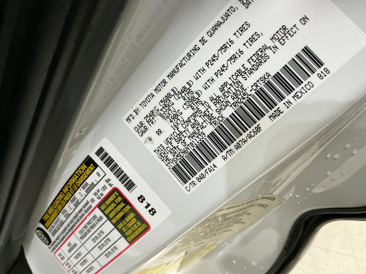 Toyota Tacoma 4WD SR Access Cab 6' Bed I4 AT (Natl) 2022