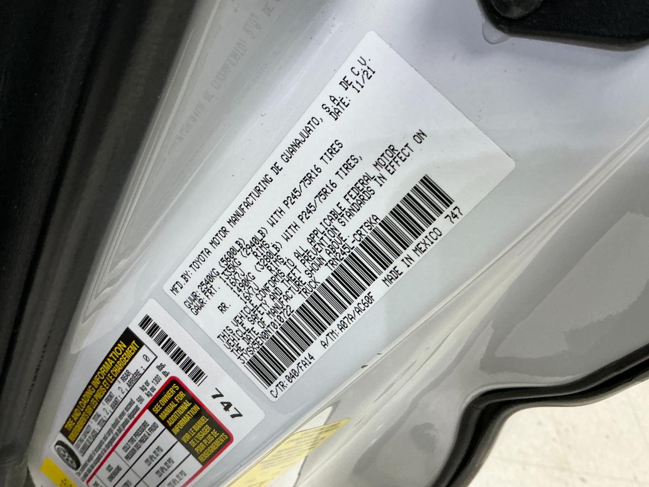 Toyota Tacoma 4WD SR Access Cab 6' Bed I4 AT (Natl) 2022