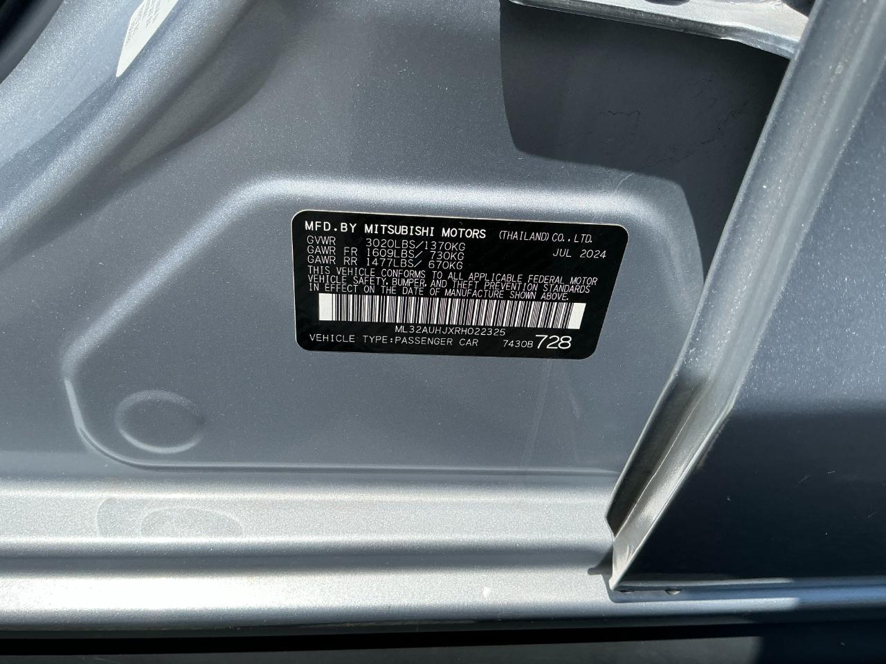 Mitsubishi Mirage ES CVT 2024