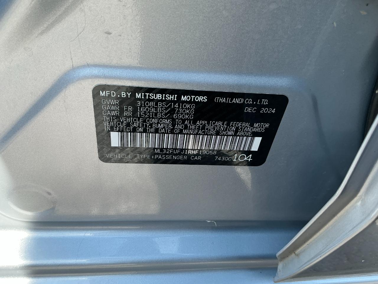Mitsubishi Mirage G4 ES CVT 2024