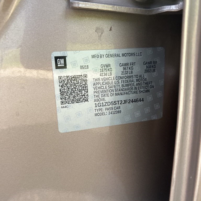 Chevrolet Malibu 4dr Sdn LT w/1LT 2018