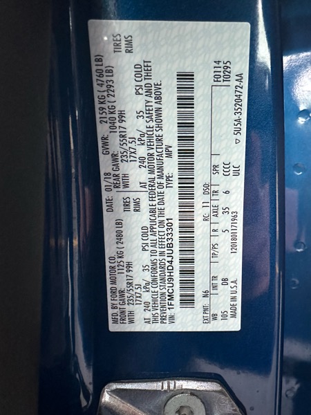 Ford Escape SEL 4WD 2018