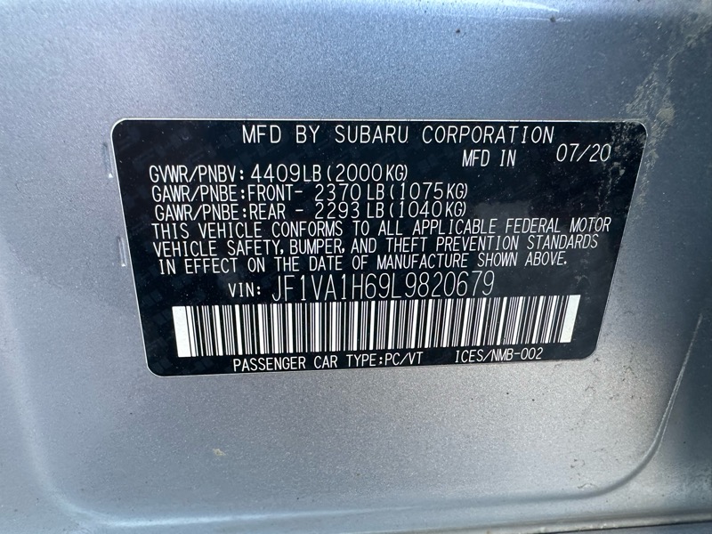 Subaru WRX Limited 6M 2020