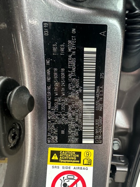 Toyota Highlander XLE AWD V6 2019