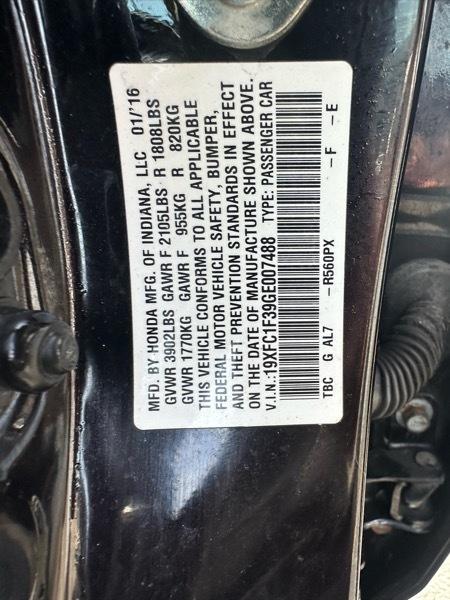 Honda Civic EX-T Sedan CVT 2016