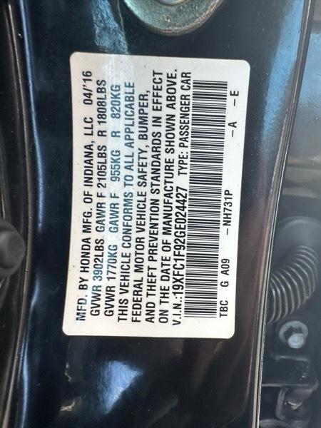 Honda Civic Touring Sedan CVT 2016