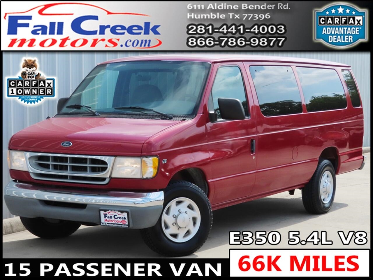 Used 1999 Ford Econoline E350 Extended for Sale in Humble Kingwood Atascoci TX 77396 Fall Creek