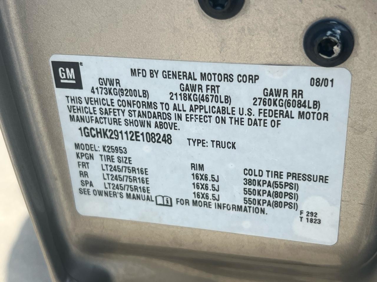 Chevrolet Silverado 2500HD Ext. Cab Long Bed 4WD 2002