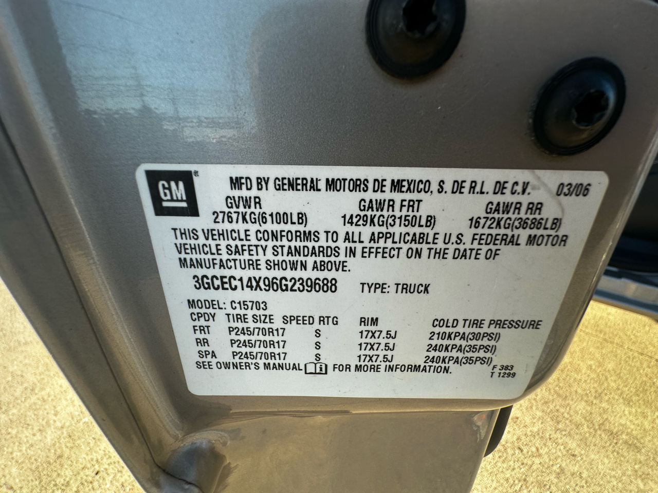 Chevrolet Silverado 1500 Reg. Cab Short Bed 2WD 2006