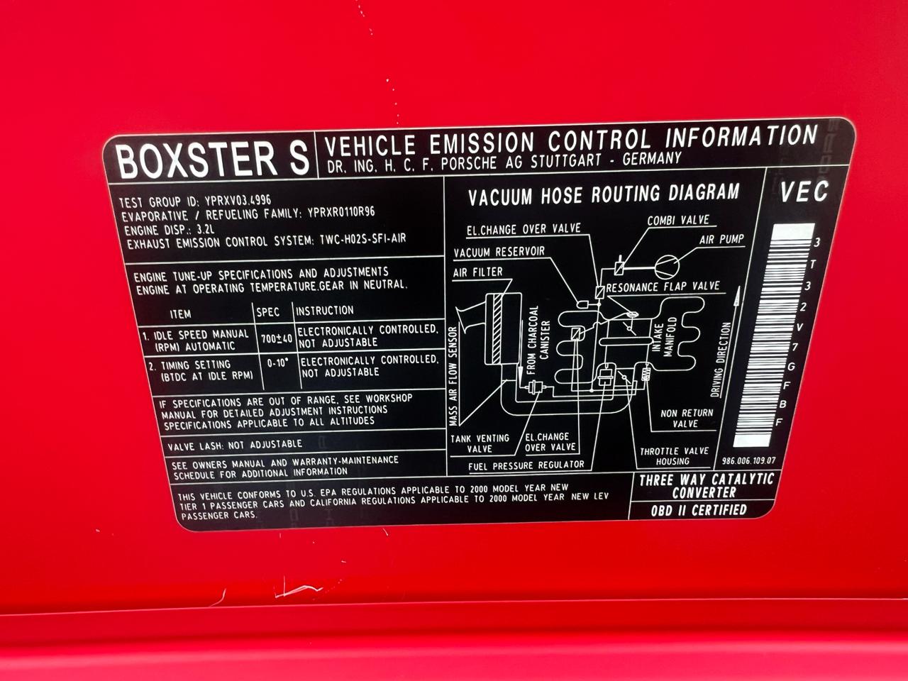 Porsche Boxster S 2D Roadster 2000