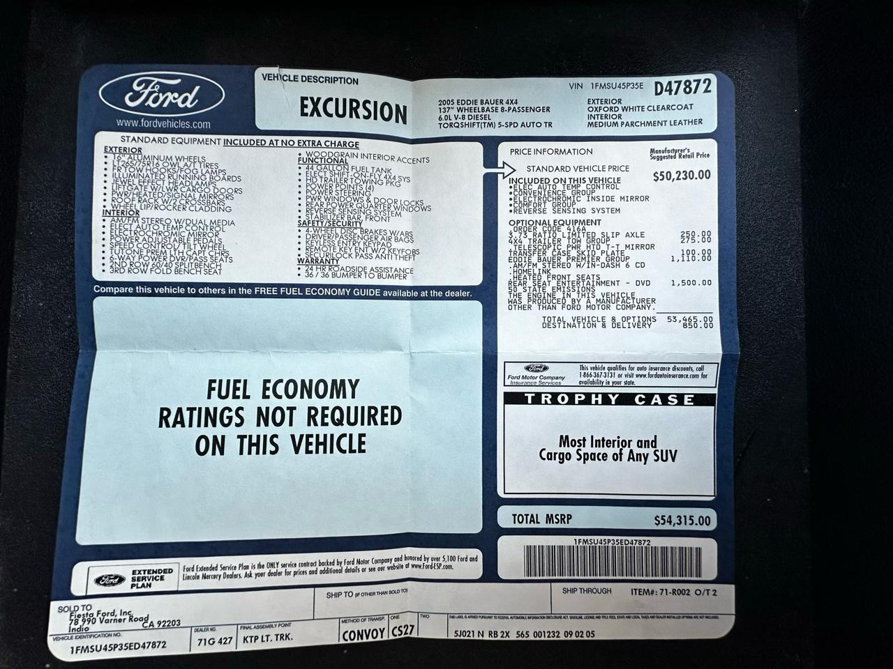 Ford Excursion Eddie Bauer 6.0L 4WD 2005