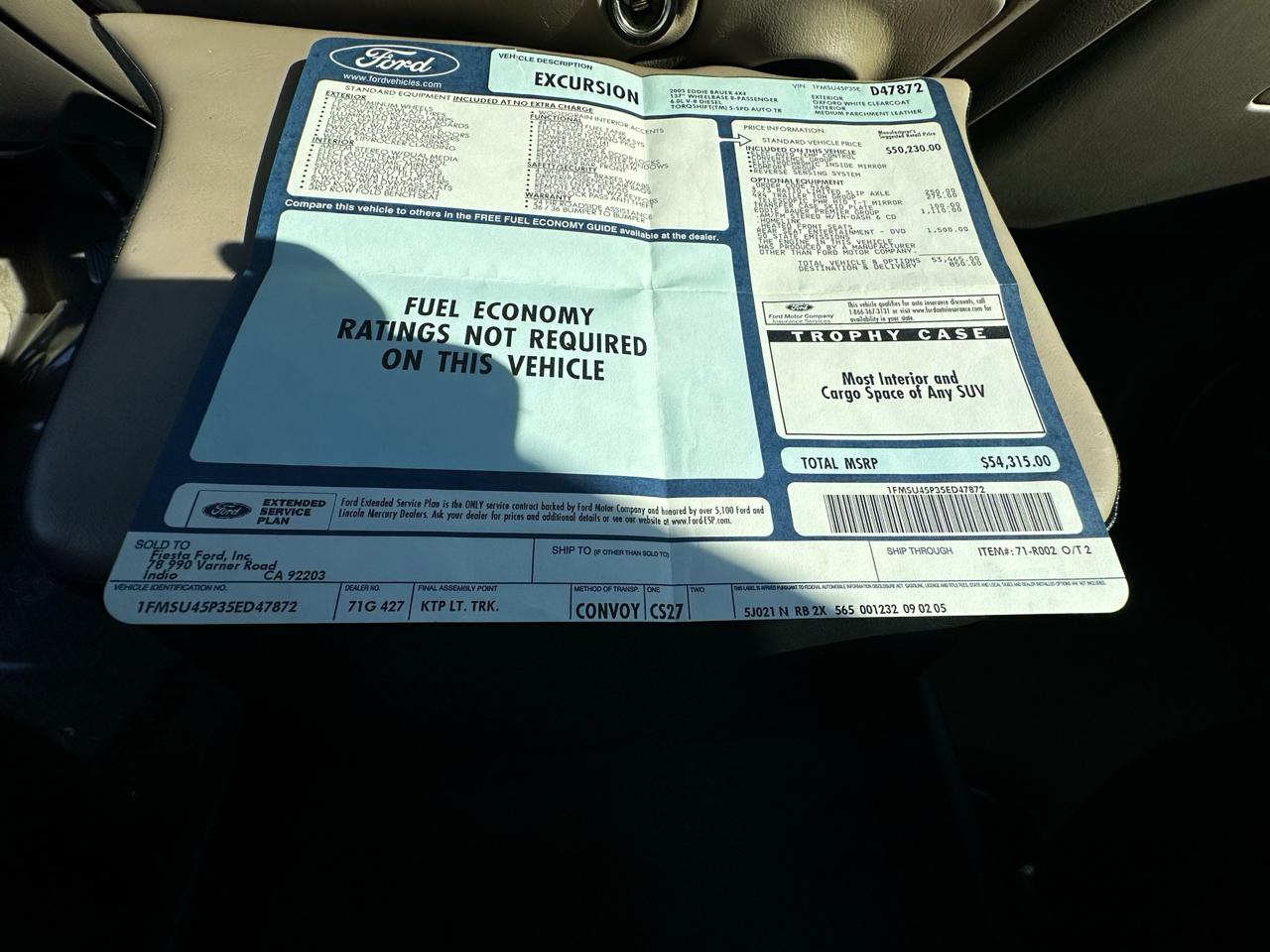 Ford Excursion Eddie Bauer 6.0L 4WD 2005