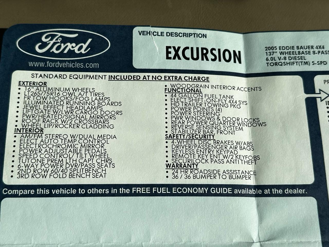 Ford Excursion Eddie Bauer 6.0L 4WD 2005