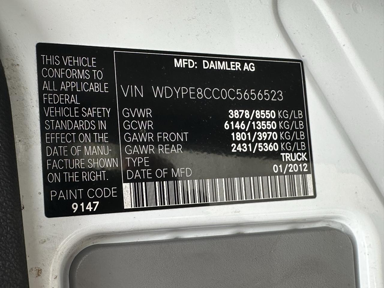 Freightliner Sprinter 2500  2012