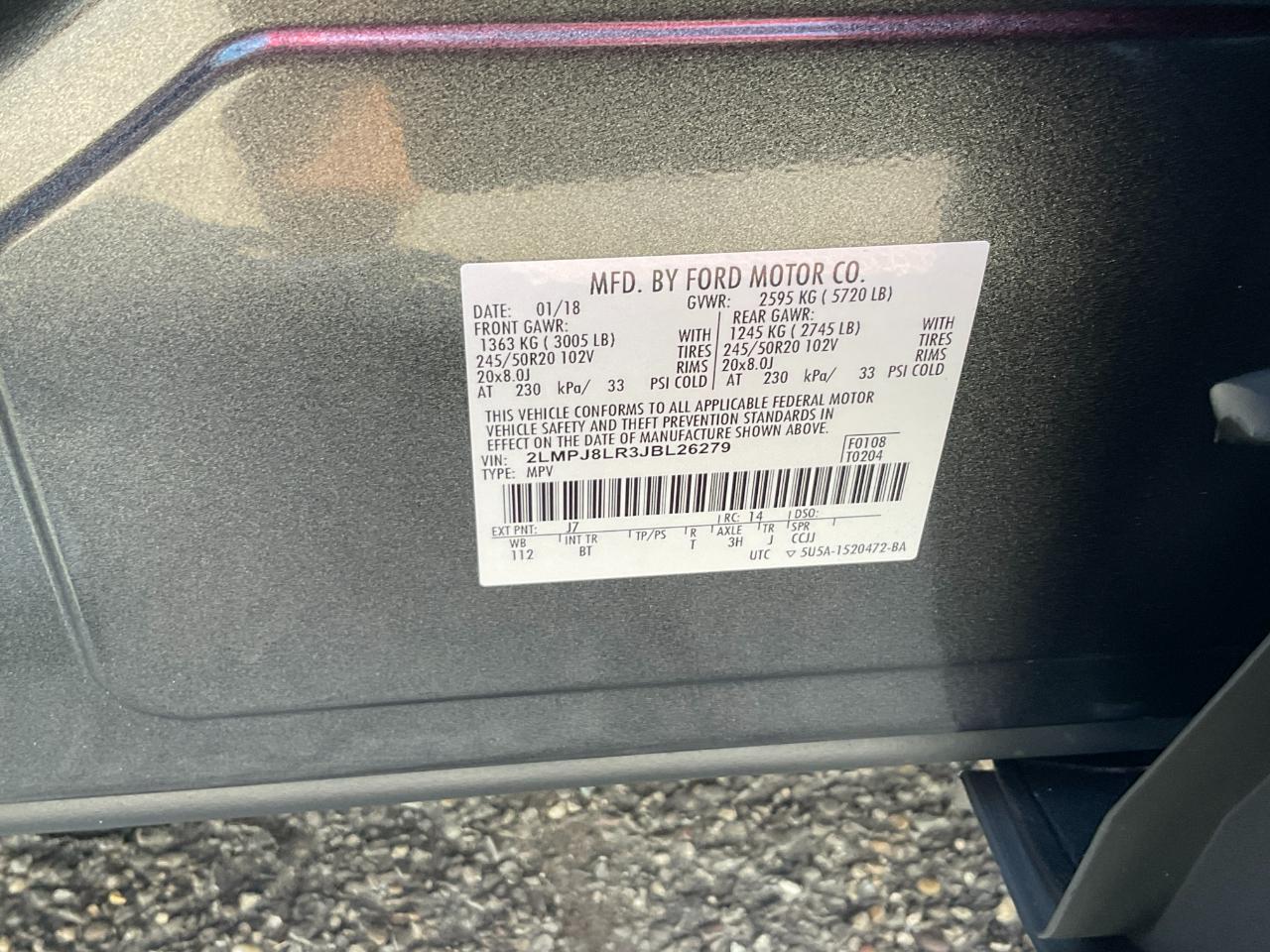 Lincoln MKX Reserve AWD 2018