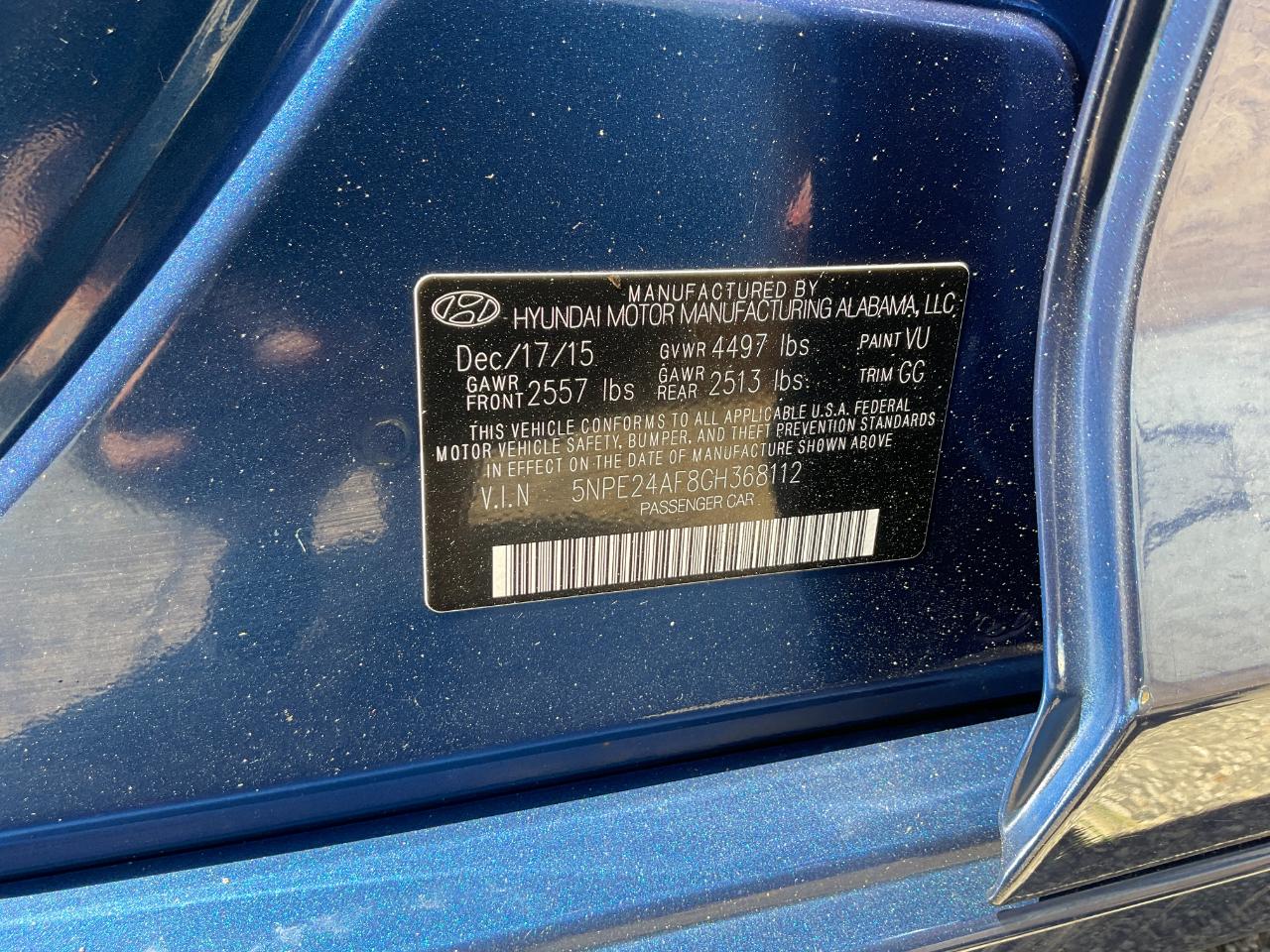 Hyundai Sonata SE 2016